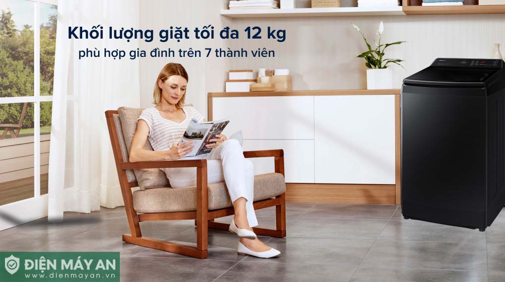 Máy Giặt Samsung Inverter 12 Kg WA12CG5886BVSV